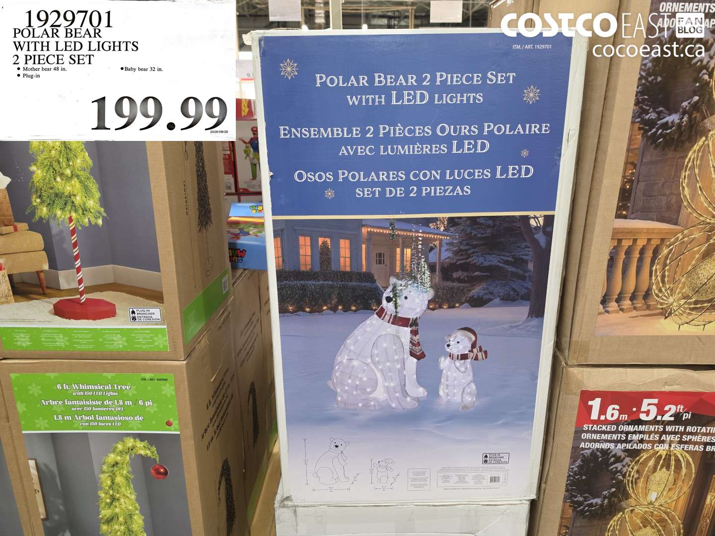 1929701 POLAR BEAR WITH LED LIGHTS 2 PIECE SET $199.99