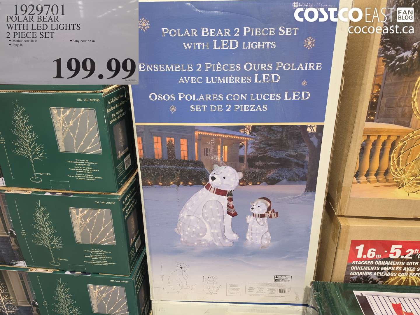 1929701 POLAR BEAR WITH LED LIGHTS 2 PIECE SET $199.99