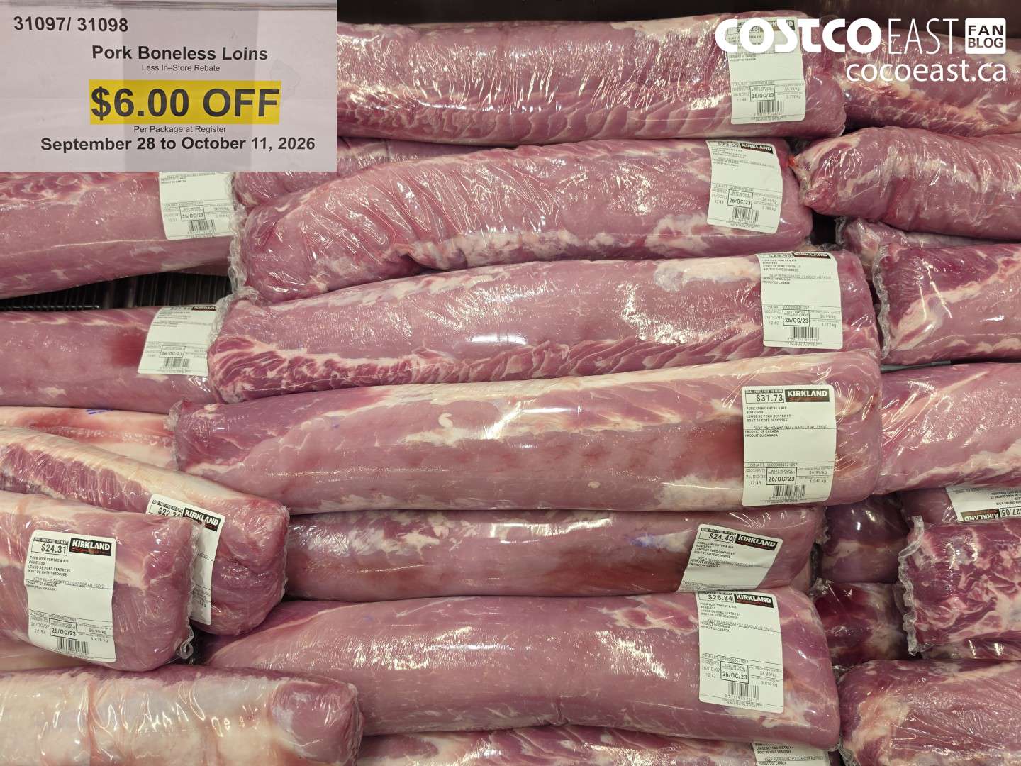 31097 PORK BONELESS LOINS ($6.00 INSTANT SAVINGS)