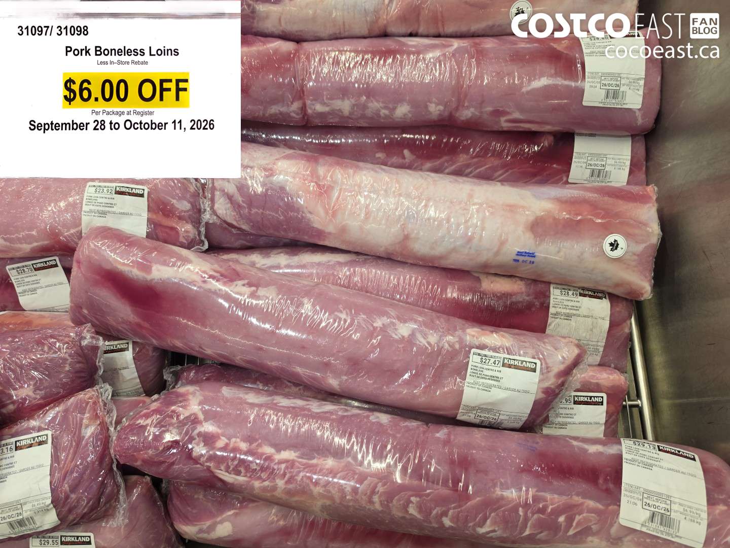 31097 PORK BONELESS LOINS ($6.00 INSTANT SAVINGS)