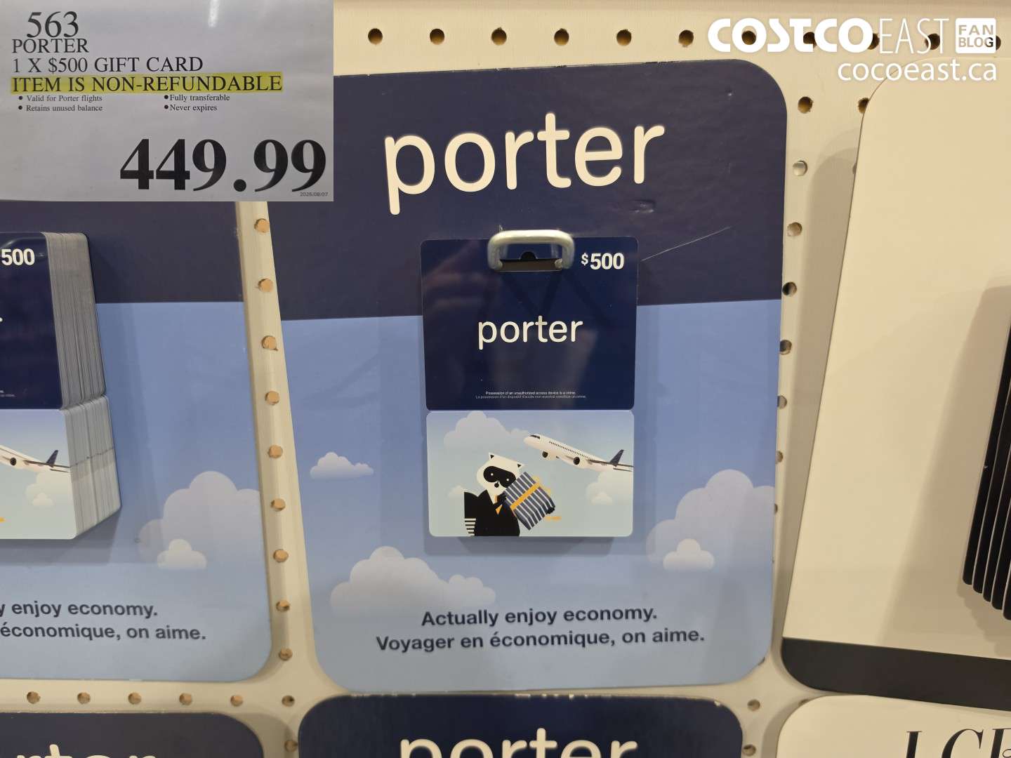 563 PORTER 1 X $500 GIFT CARD $449.99