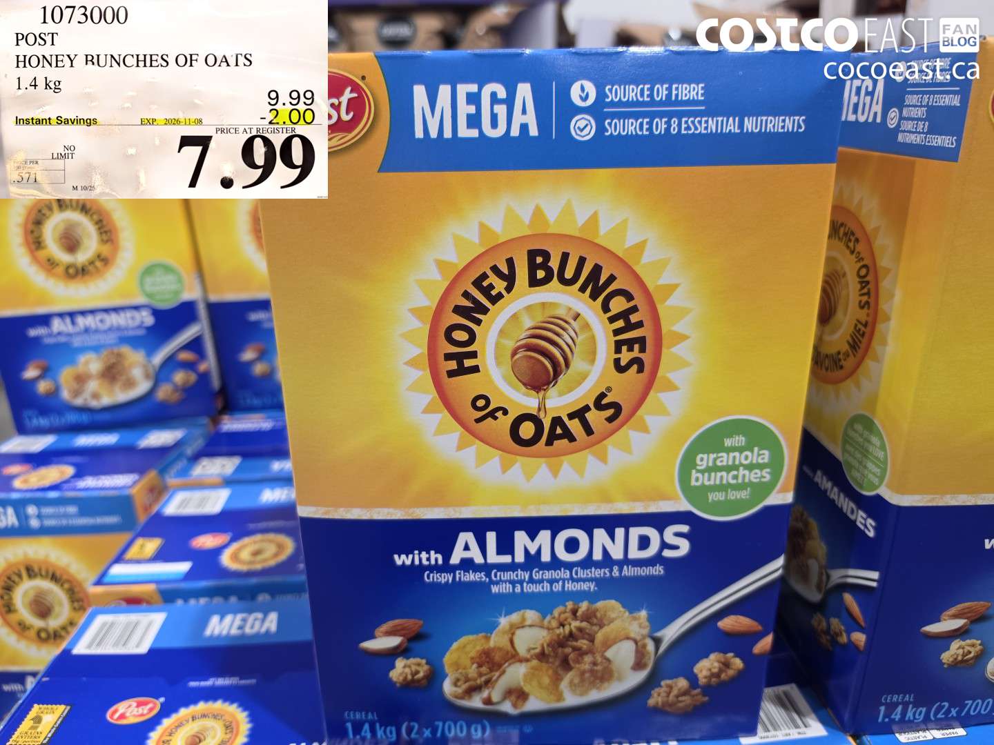 1073000 POST HONEY BUNCHES OF OATS 1.4 KG ($2.00 INSTANT SAVINGS EXPIRES ON 2026-11-08) $7.99