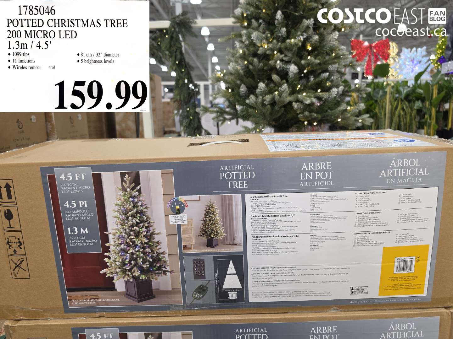 1785046 POTTED CHRISTMAS TREE 200 MICRO LED 1.3M / 4.5' $159.99