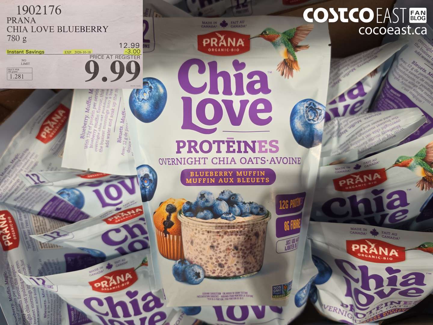 1902176 PRANA CHIA LOVE BLUEBERRY 780 G ($3.00 INSTANT SAVINGS EXPIRES ON 2026-10-18) $9.99