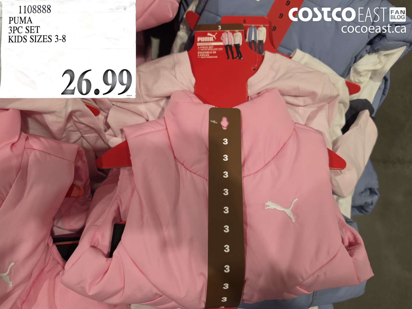 1108888 PUMA 3PC SET KIDS SIZES 3-8 $26.99