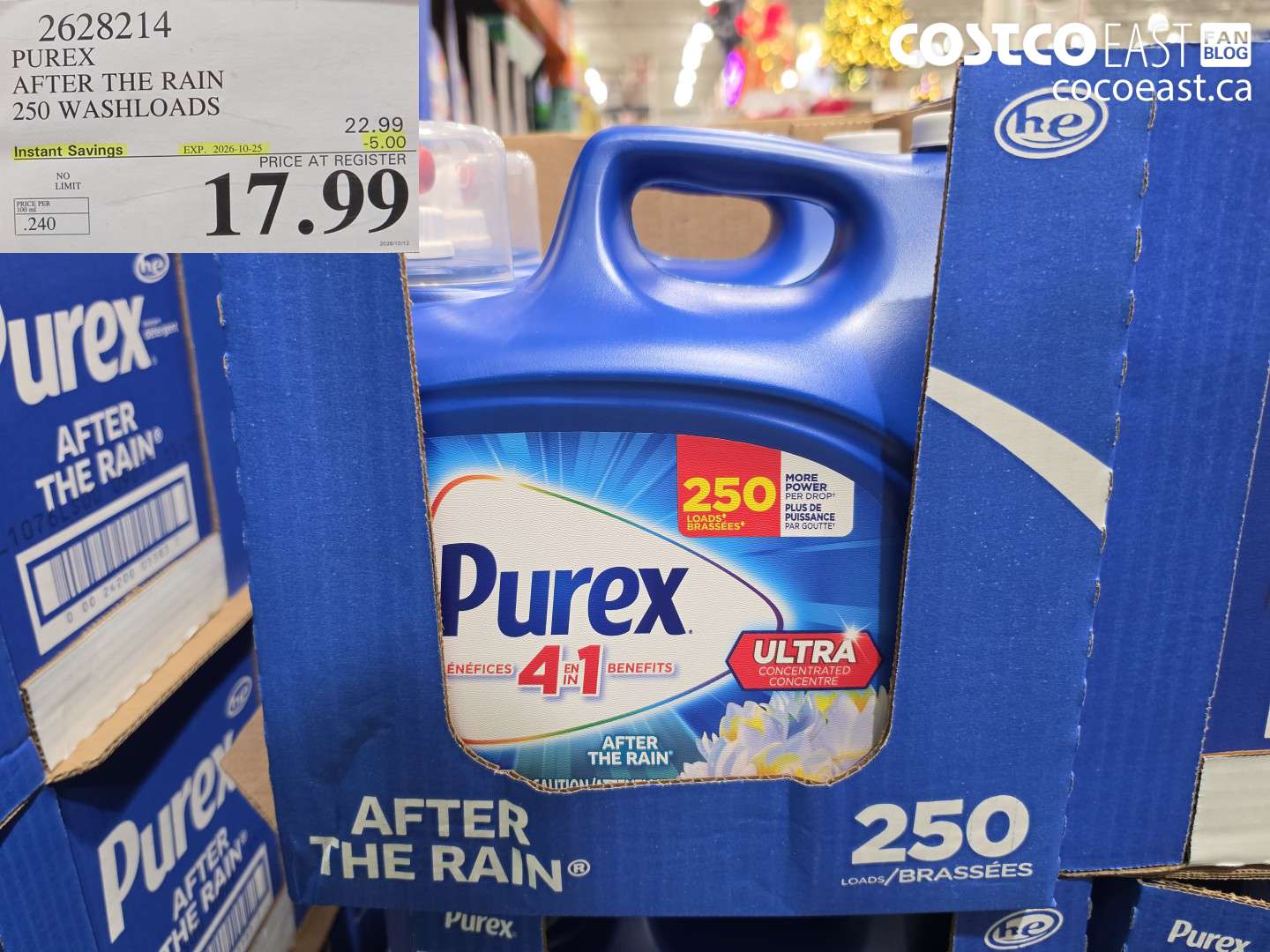 2628214 PUREX AFTER THE RAIN 250 WASHLOADS ($5.00 INSTANT SAVINGS EXPIRES ON 2026-10-25) $17.99