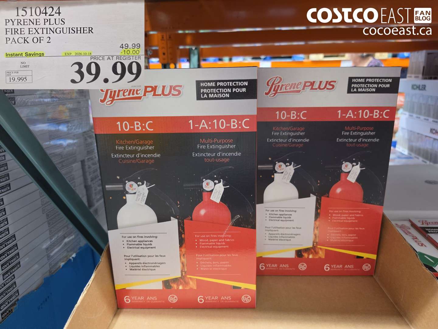 1510424 PYRENE PLUS FIRE EXTINGUISHER PACK OF 2 ($10.00 INSTANT SAVINGS EXPIRES ON 2026-10-18) $39.99