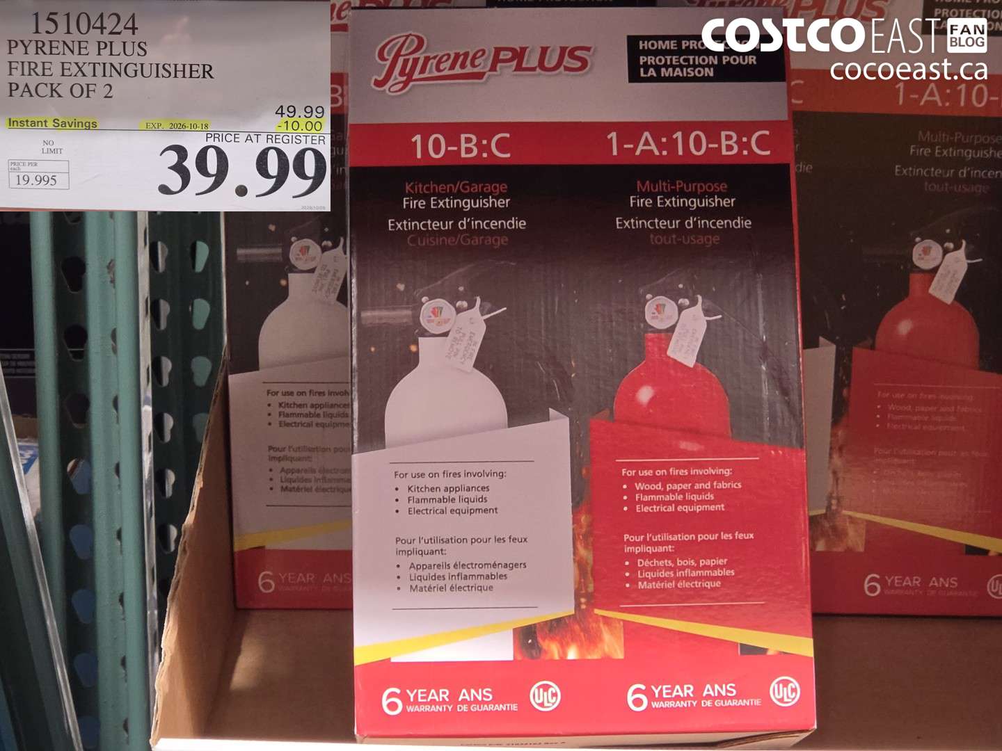 1510424 PYRENE PLUS FIRE EXTINGUISHER PACK OF 2 ($10.00 INSTANT SAVINGS EXPIRES ON 2026-10-18) $39.99