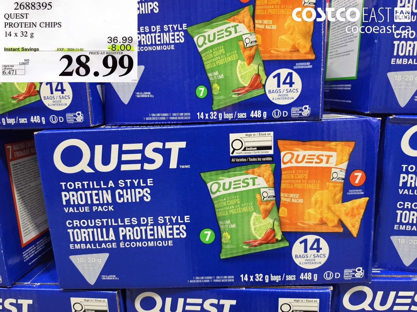 2688395 QUEST PROTEIN CHIPS 14 X 32 G ($8.00 INSTANT SAVINGS EXPIRES ON 2026-11-01) $28.99