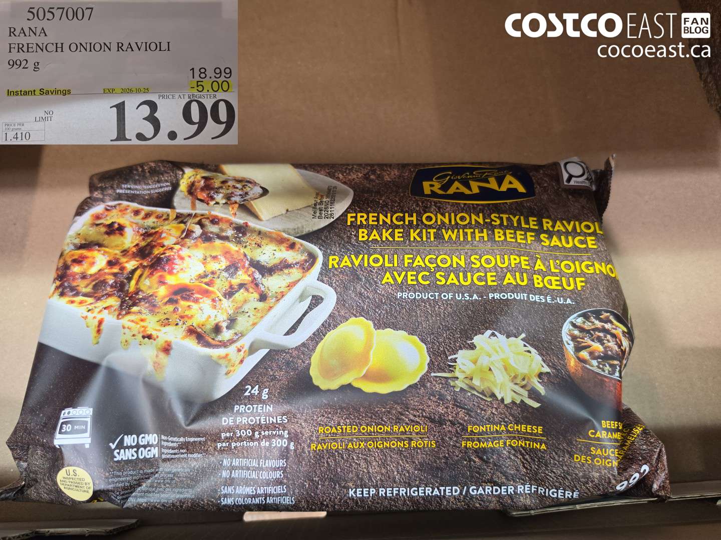 5057007 RANA FRENCH ONION RAVIOLI 992 G ($5.00 INSTANT SAVINGS EXPIRES ON 2026-10-25) $13.99