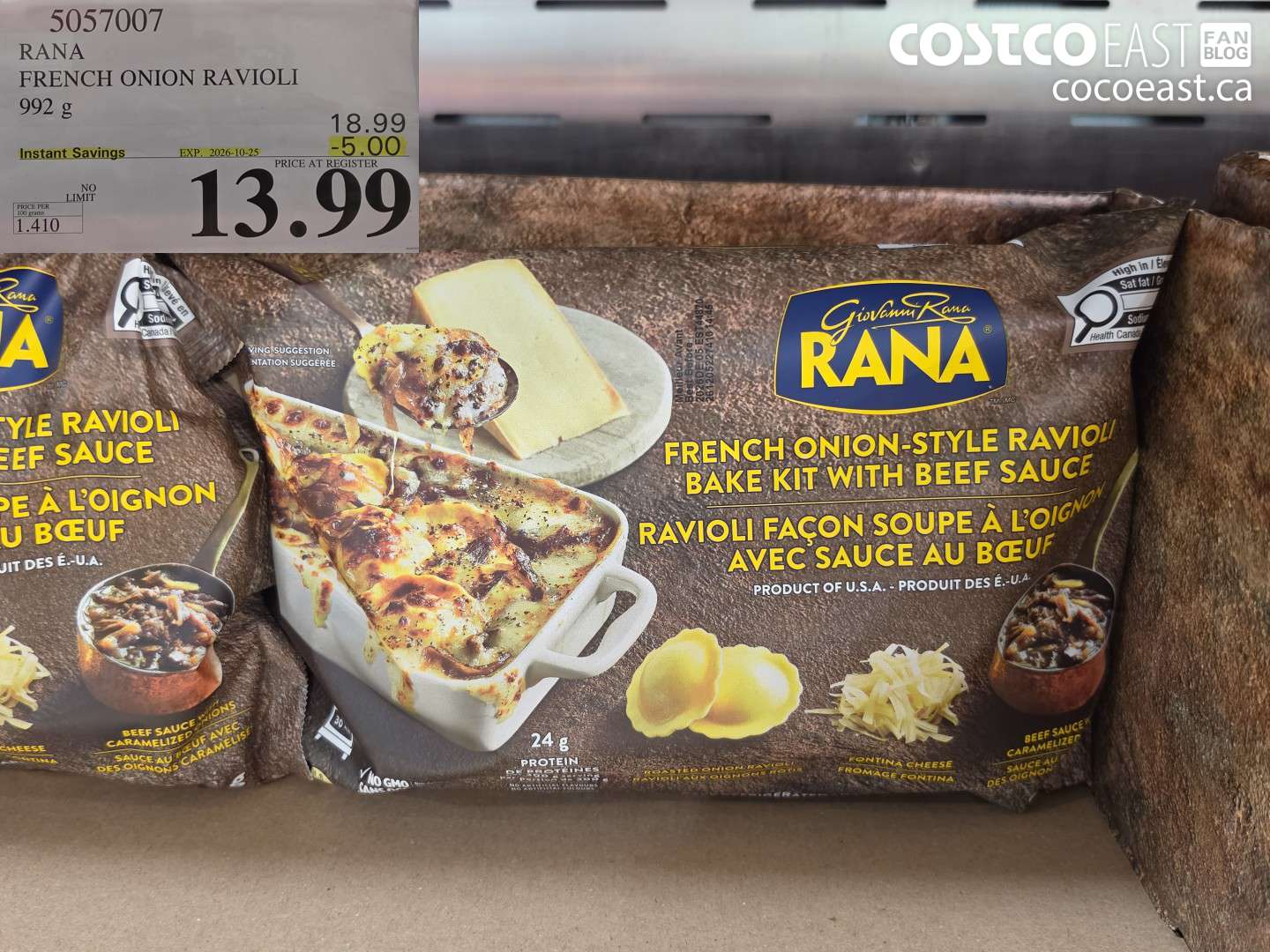 5057007 RANA FRENCH ONION RAVIOLI 992 G ($5.00 INSTANT SAVINGS EXPIRES ON 2026-10-25) $13.99