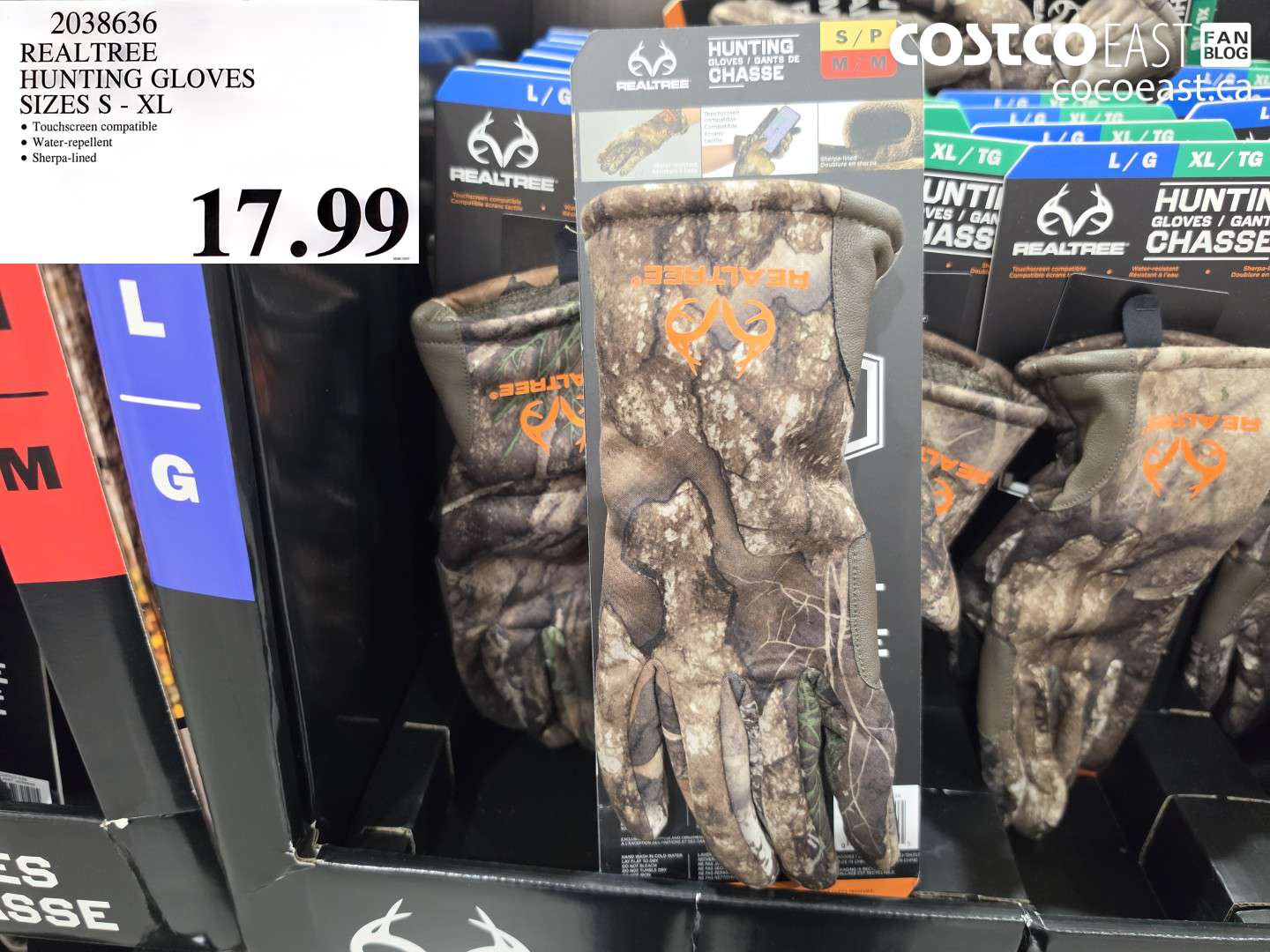 2038636 REALTREE HUNTING GLOVES SIZES S - XL $17.99