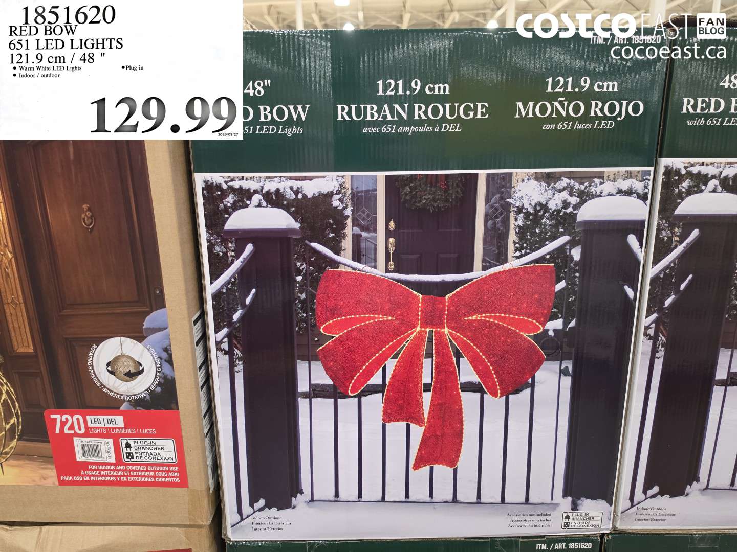1851620 RED BOW 651 LED LIGHTS 121.9 CM / 48