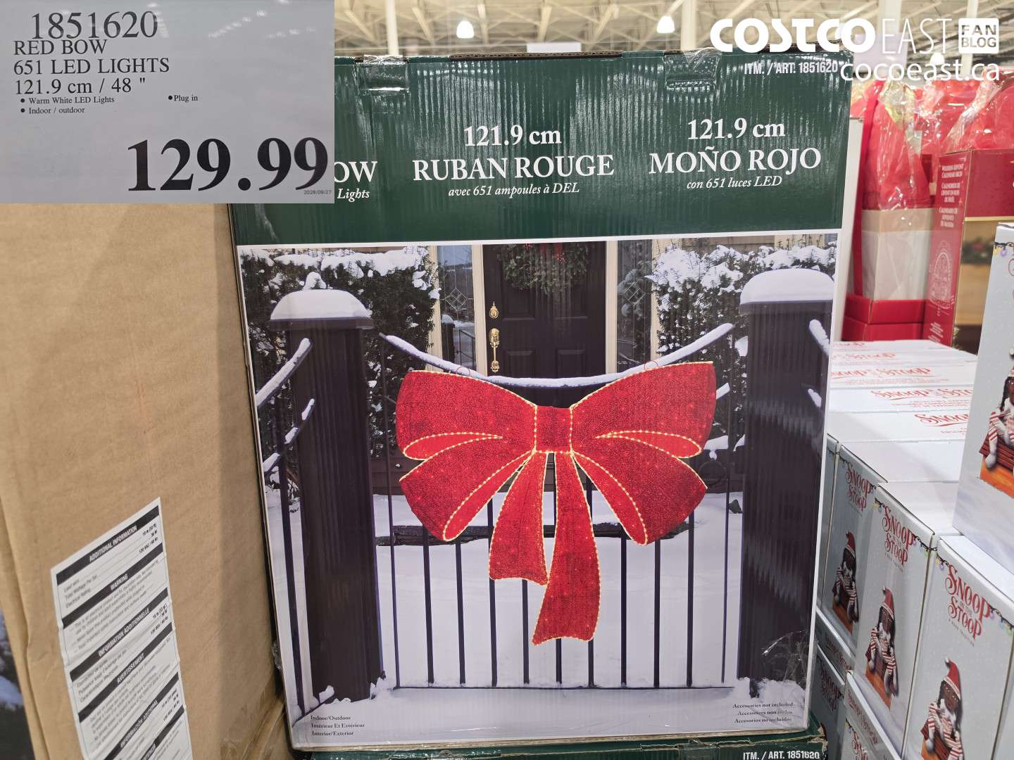 1851620 RED BOW 651 LED LIGHTS 121.9 CM / 48 IN $129.99
