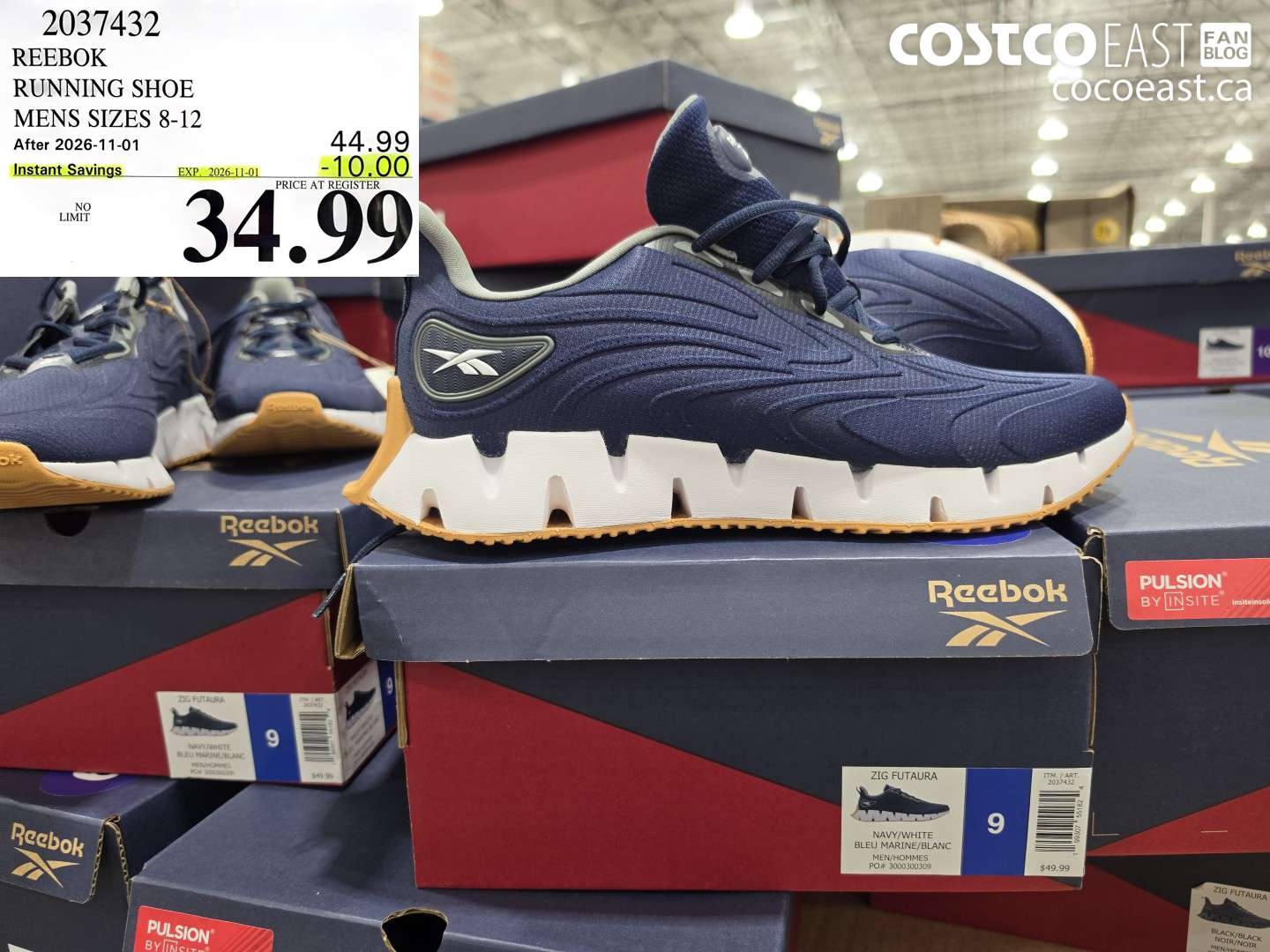 2037432 REEBOK RUNNING SHOE MENS SIZES 8-12 ($10.00 INSTANT SAVINGS EXPIRES ON 2026-11-01) $34.99