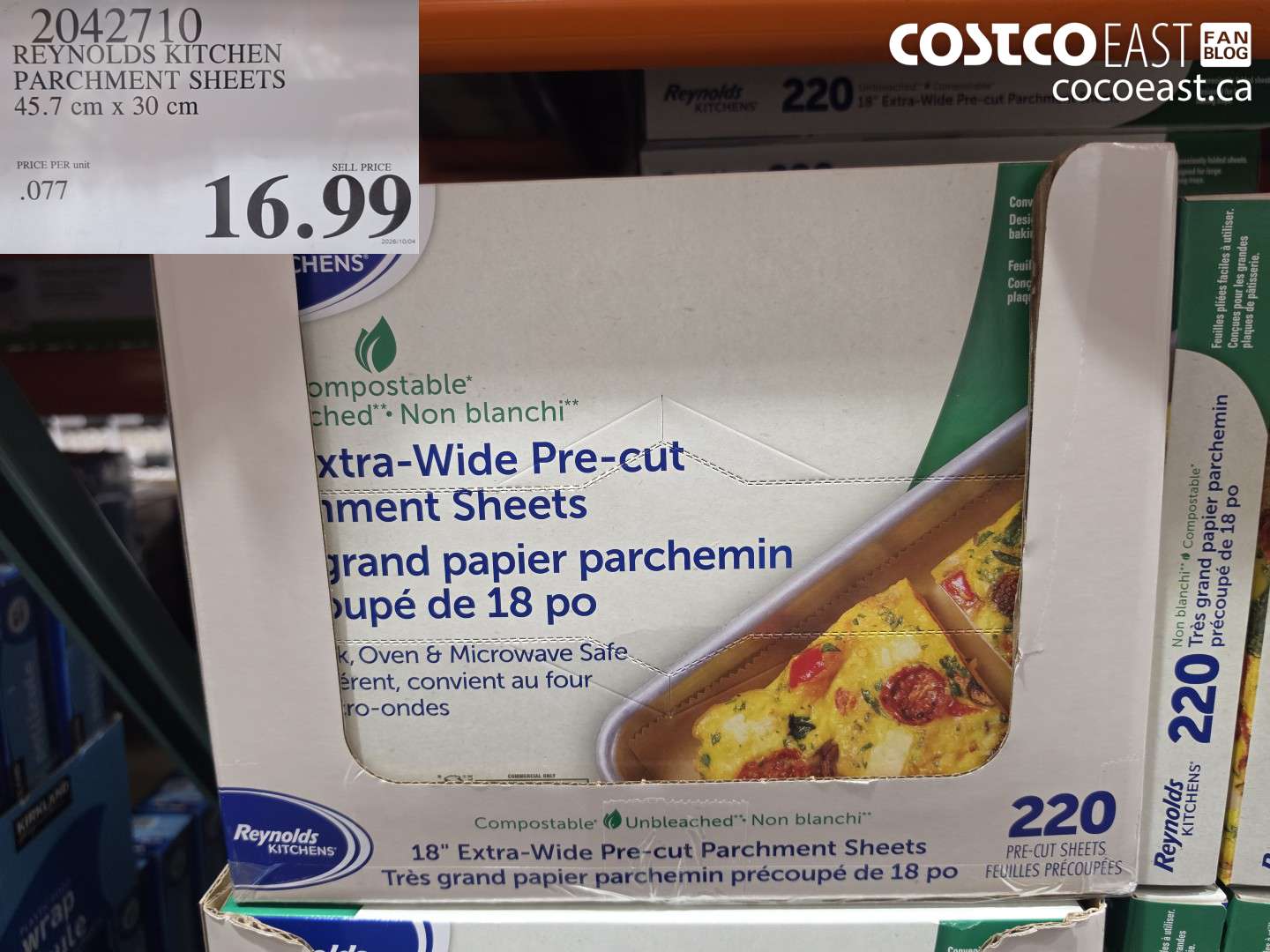 2042710 REYNOLDS KITCHEN PARCHMENT SHEETS 45.7 CM X 30 CM $16.99