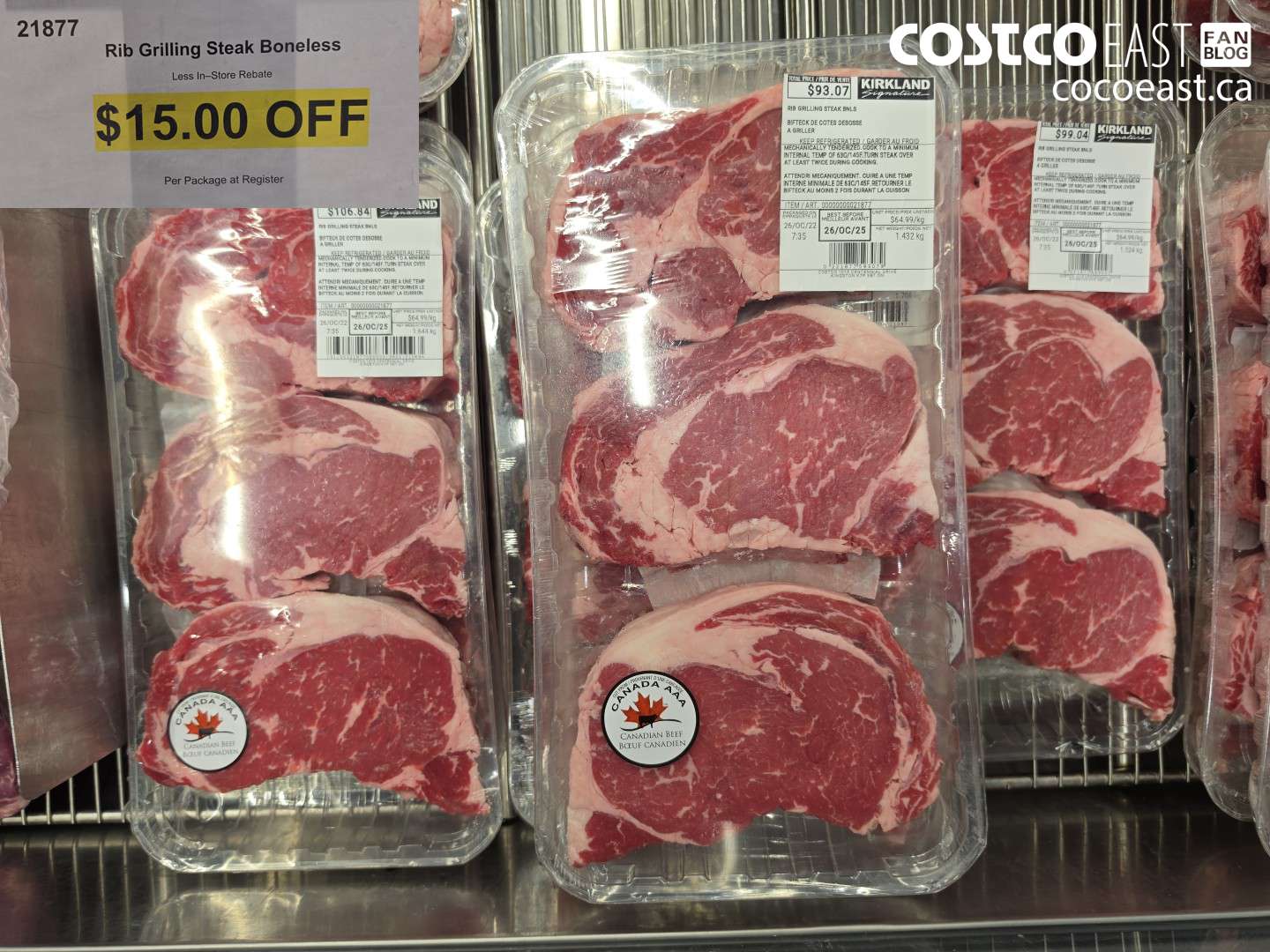 21877 RIB GRILLING STEAK BONELESS ($15.00 INSTANT SAVINGS)