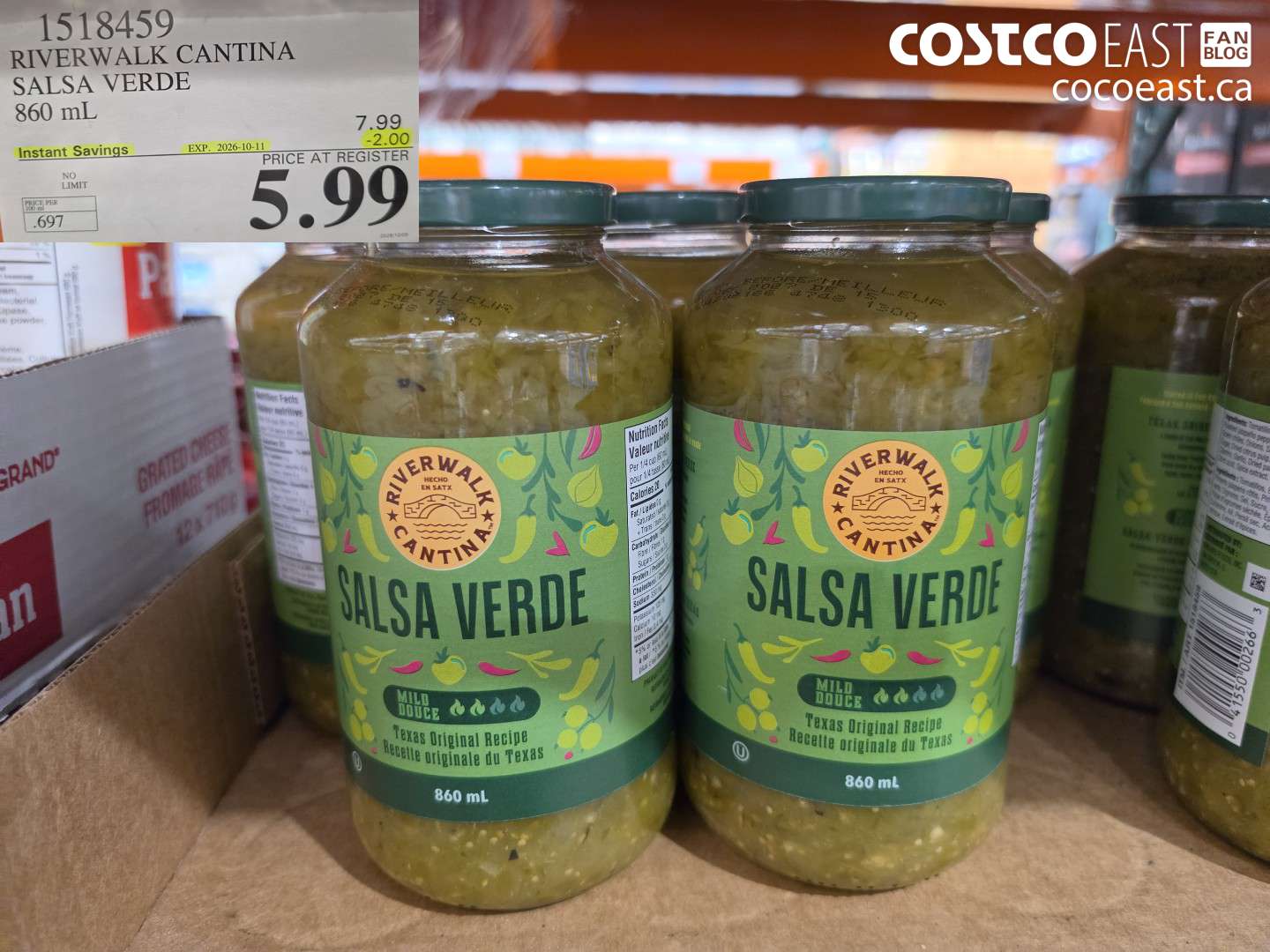 1518459 RIVERWALK CANTINA SALSA VERDE 860 ML ($2.00 INSTANT SAVINGS EXPIRES ON 2026-10-11) $5.99