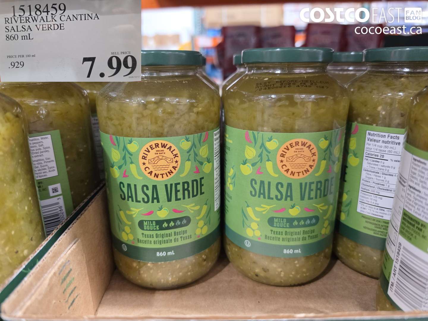 1518459 RIVERWALK CANTINA SALSA VERDE 860 ML $7.99