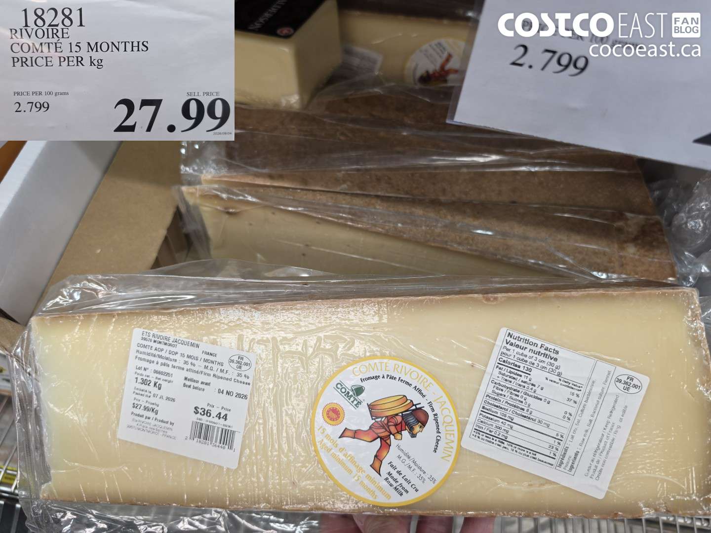 18281 RIVOIRE COMTÉ 15 MONTHS PRICE PER KG $27.99
