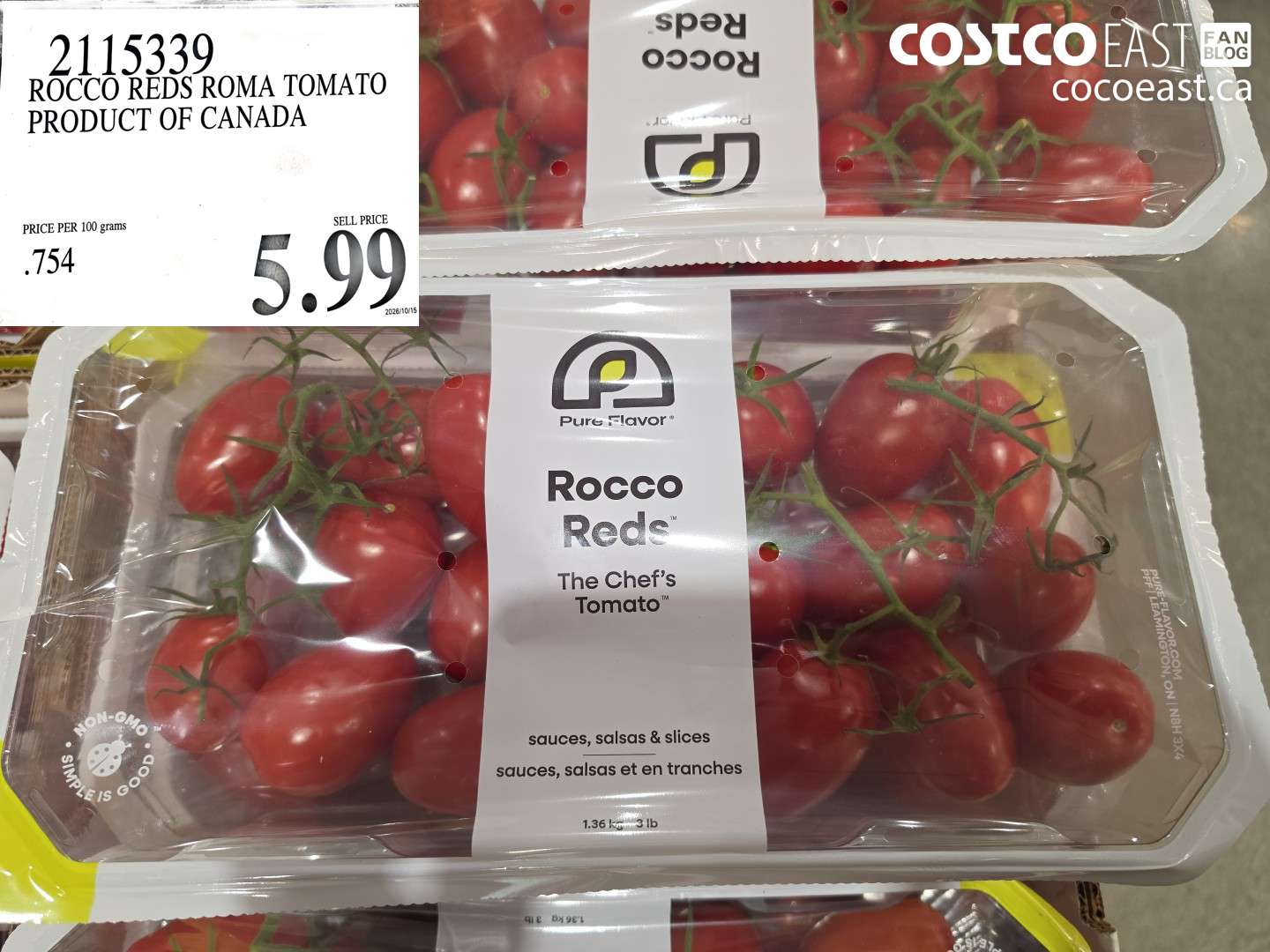 2115339 ROCCO REDS ROMA TOMATO PRODUCT OF CANADA $5.99