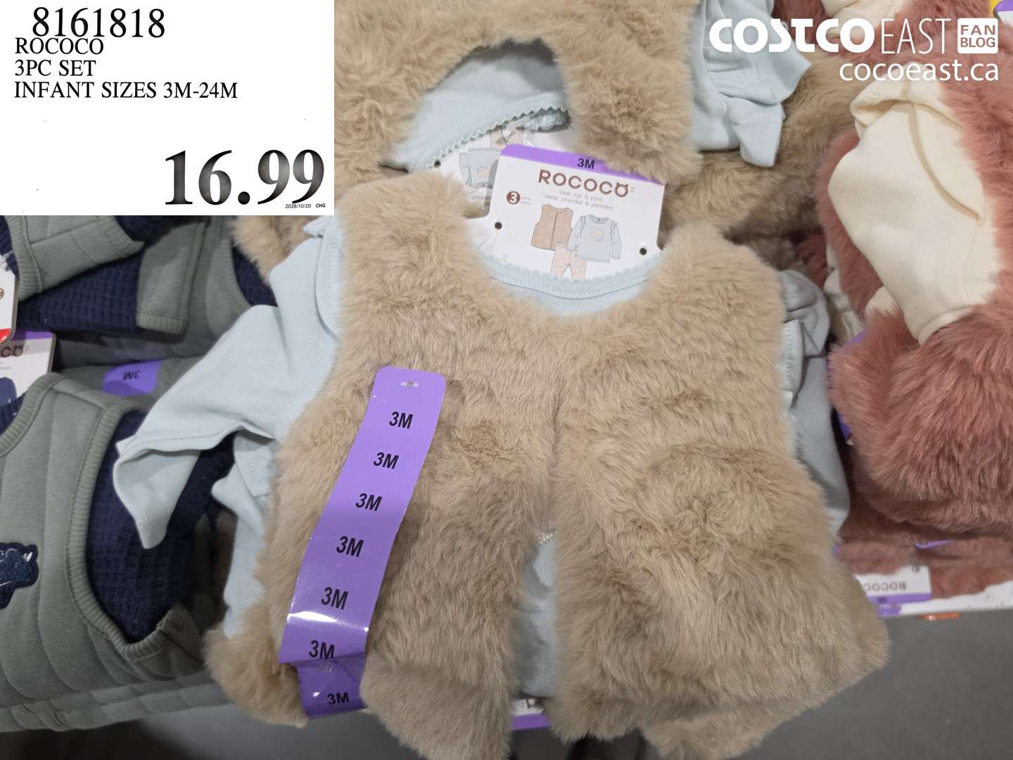 8161818 ROCOCO 3PC SET INFANT SIZES 3M-24M $16.99