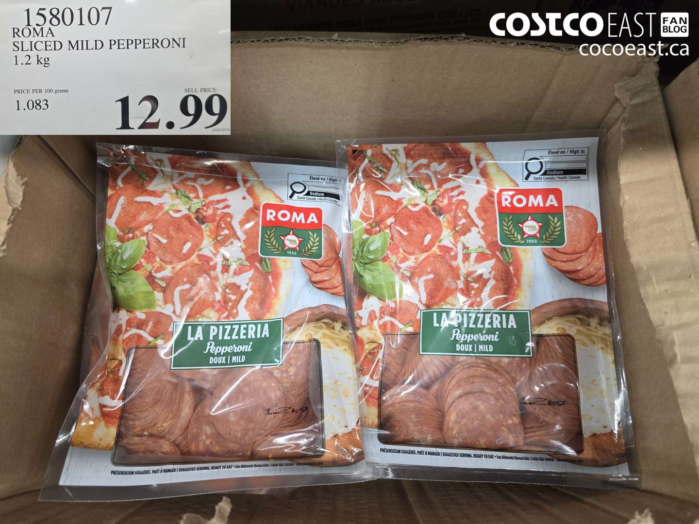 1580107 ROMA SLICED MILD PEPPERONI 1.2 KG $12.99