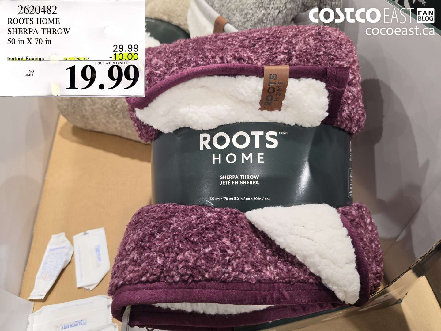 2620482 ROOTS HOME SHERPA THROW 50 IN X 70 IN ($10.00 INSTANT SAVINGS EXPIRES ON 2026-10-25) $19.99