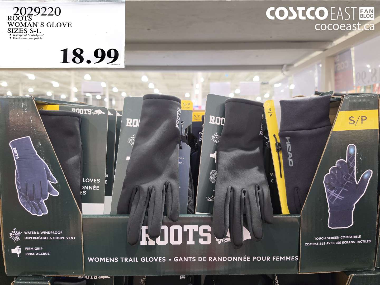 2029220 ROOTS WOMAN'S GLOVE SIZES S-L $18.99