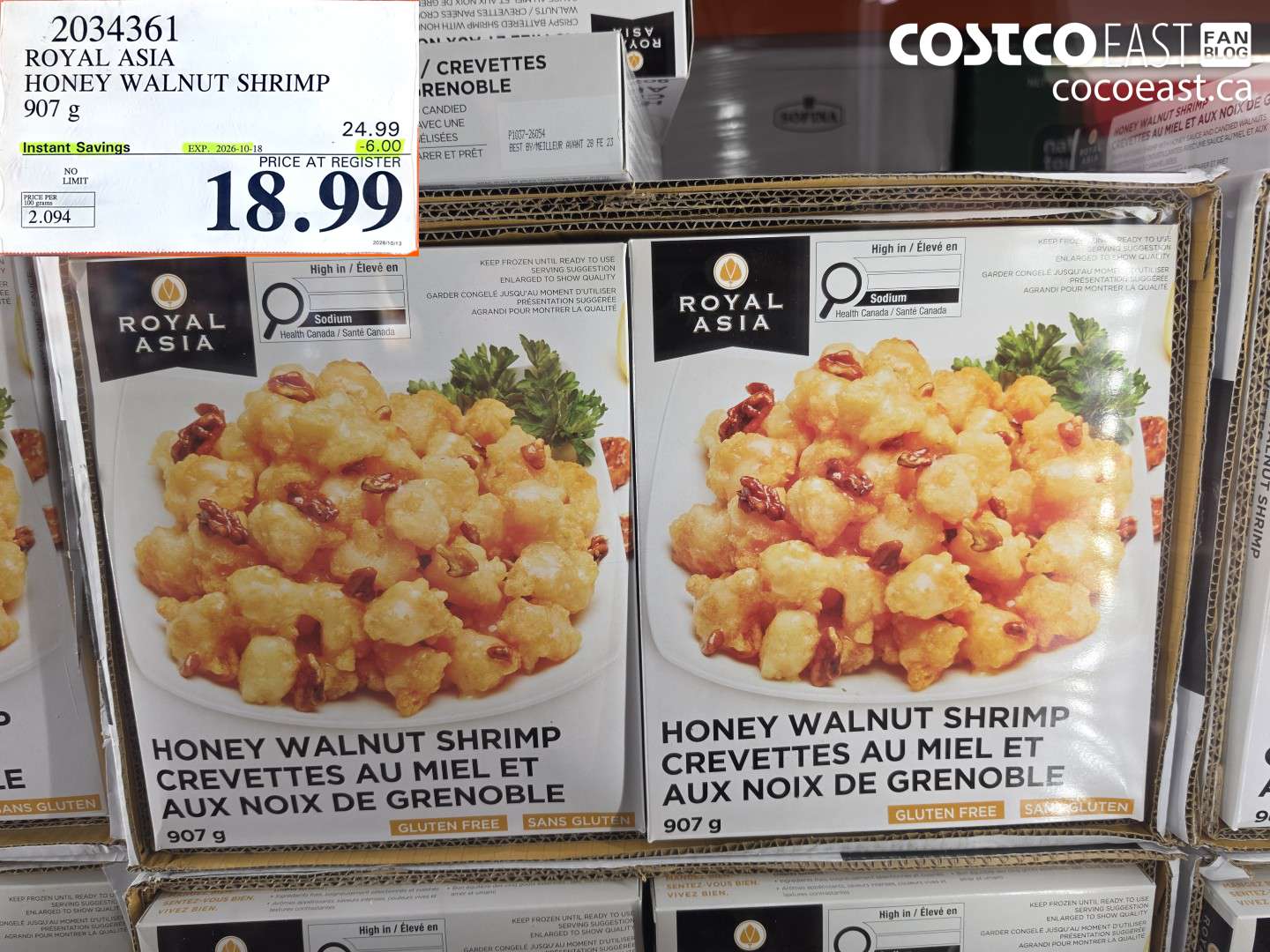 2034361 ROYAL ASIA HONEY WALNUT SHRIMP 907 G ($6.00 INSTANT SAVINGS EXPIRES ON 2026-10-18) $18.99