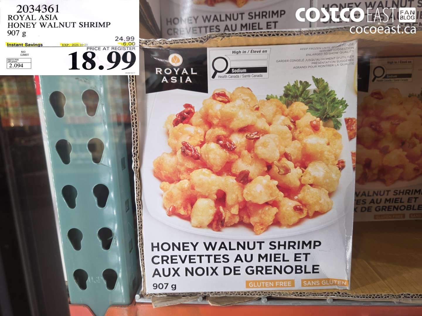 2034361 ROYAL ASIA HONEY WALNUT SHRIMP 907 G ($6.00 INSTANT SAVINGS EXPIRES ON 2026-10-25) $18.99