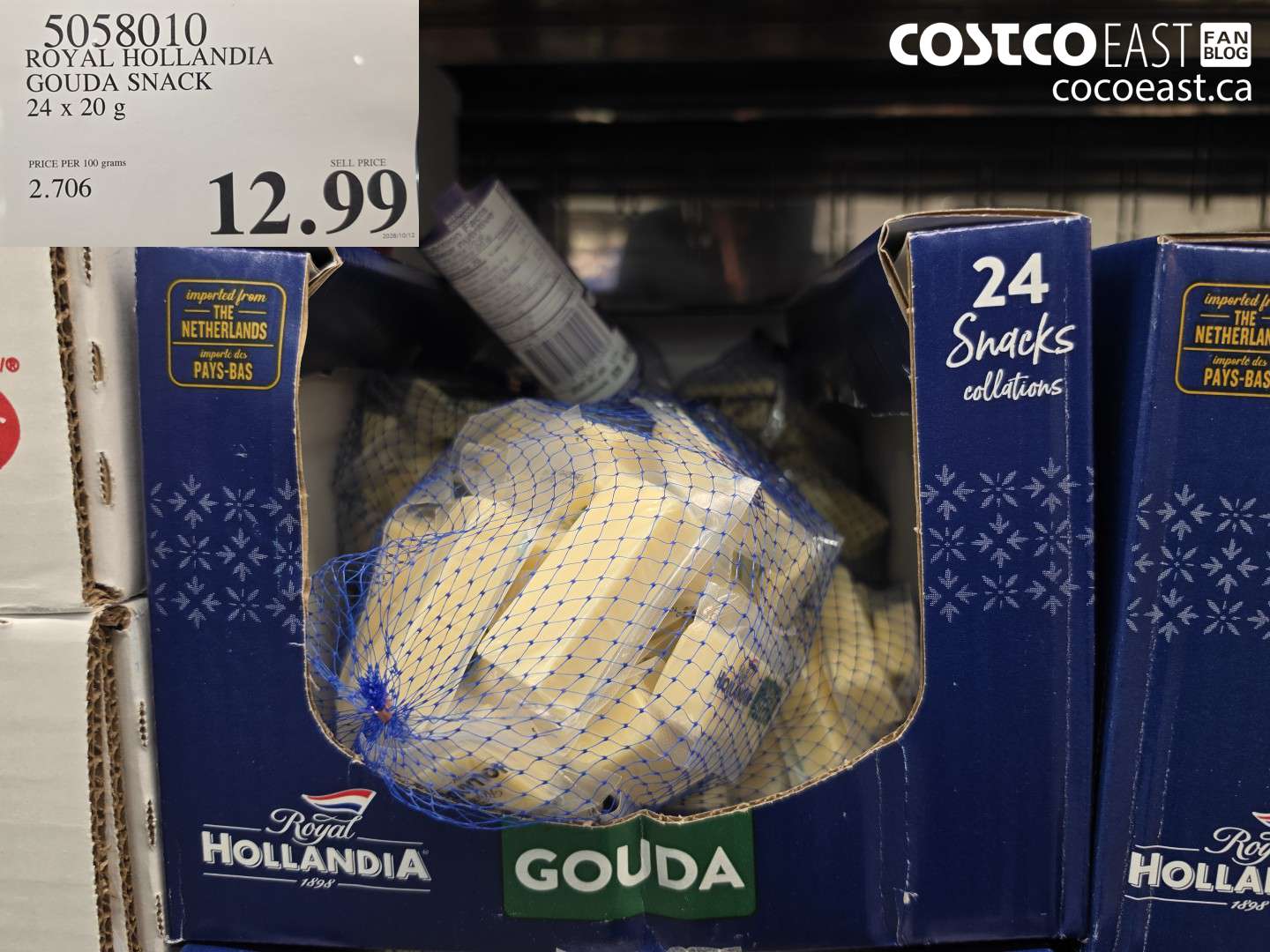 5058010 ROYAL HOLLANDIA GOUDA SNACK 24 X 20 G $12.99