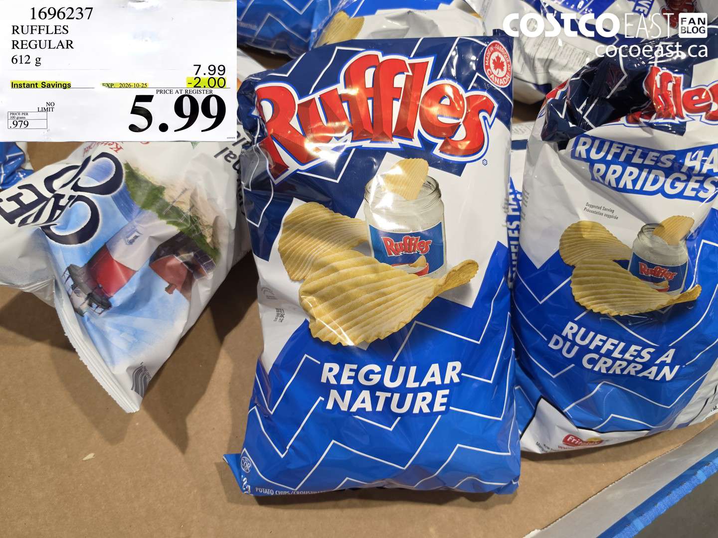 1696237 RUFFLES REGULAR 612 G ($2.00 INSTANT SAVINGS EXPIRES ON 2026-10-25) $5.99