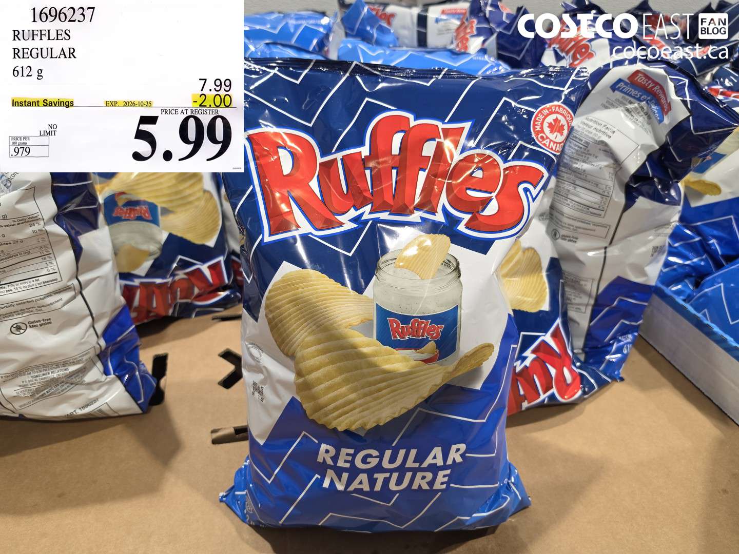 1696237 RUFFLES REGULAR 612 G ($2.00 INSTANT SAVINGS EXPIRES ON 2026-10-25) $5.99