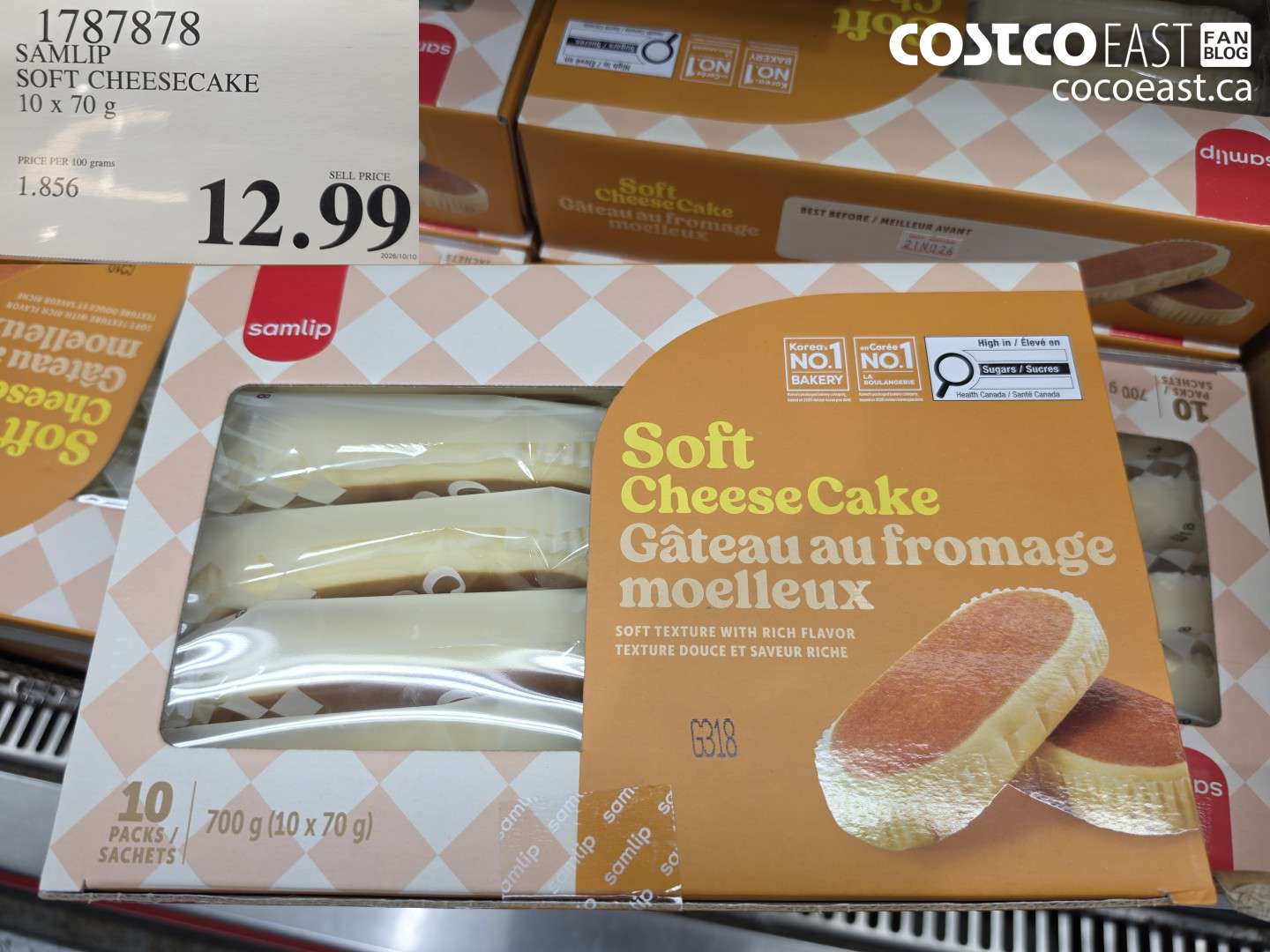 1787878 SAMLIP SOFT CHEESECAKE 10 X 70 G $12.99