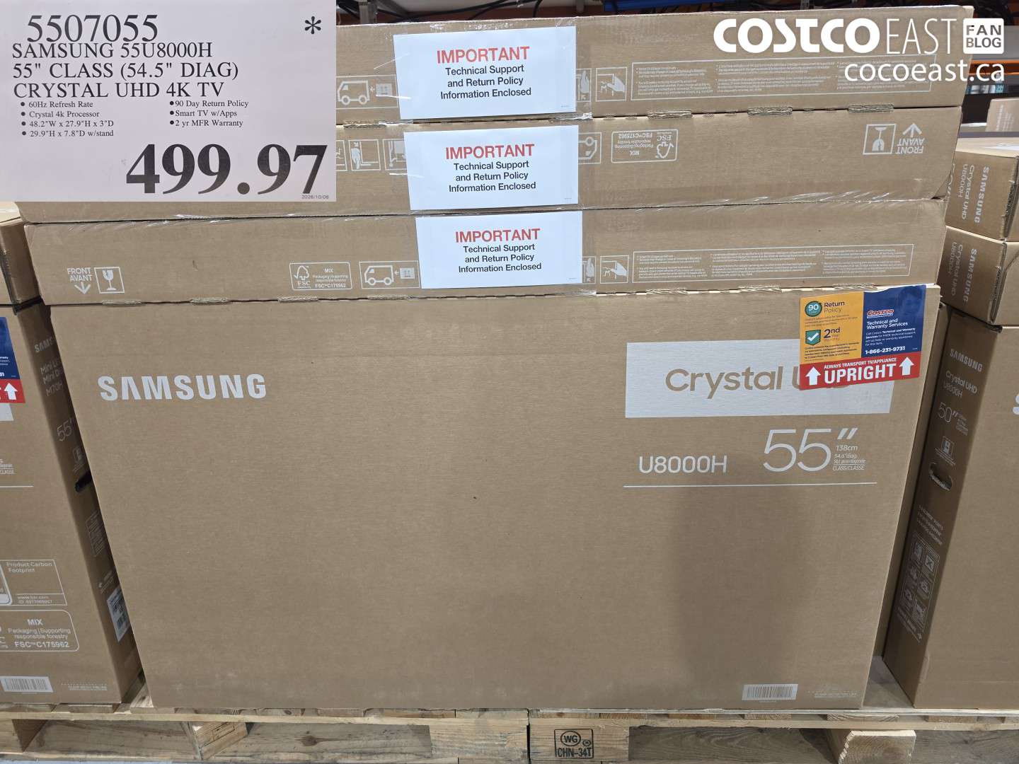 5507055 SAMSUNG 55U8000H 55