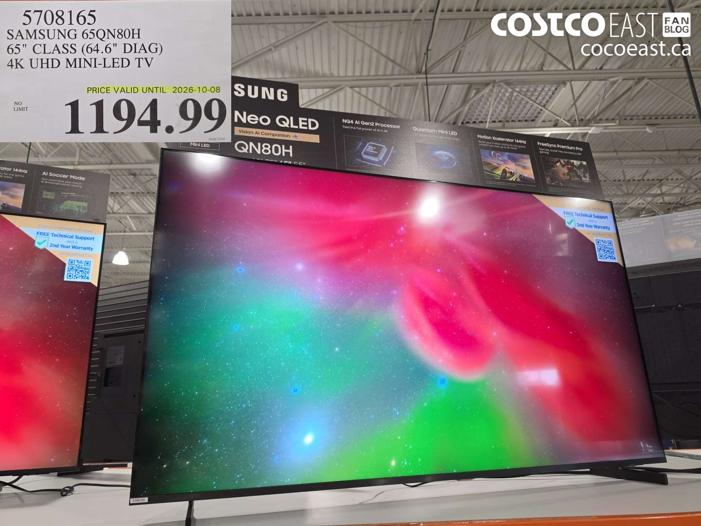 5708165 SAMSUNG 65QN80H 65