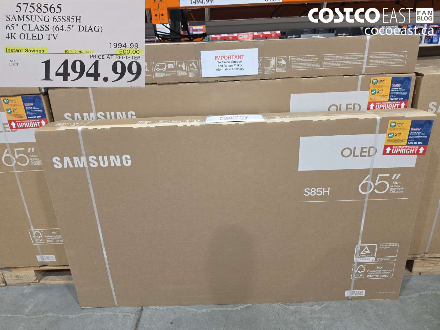 5758565 SAMSUNG 65S85H 65