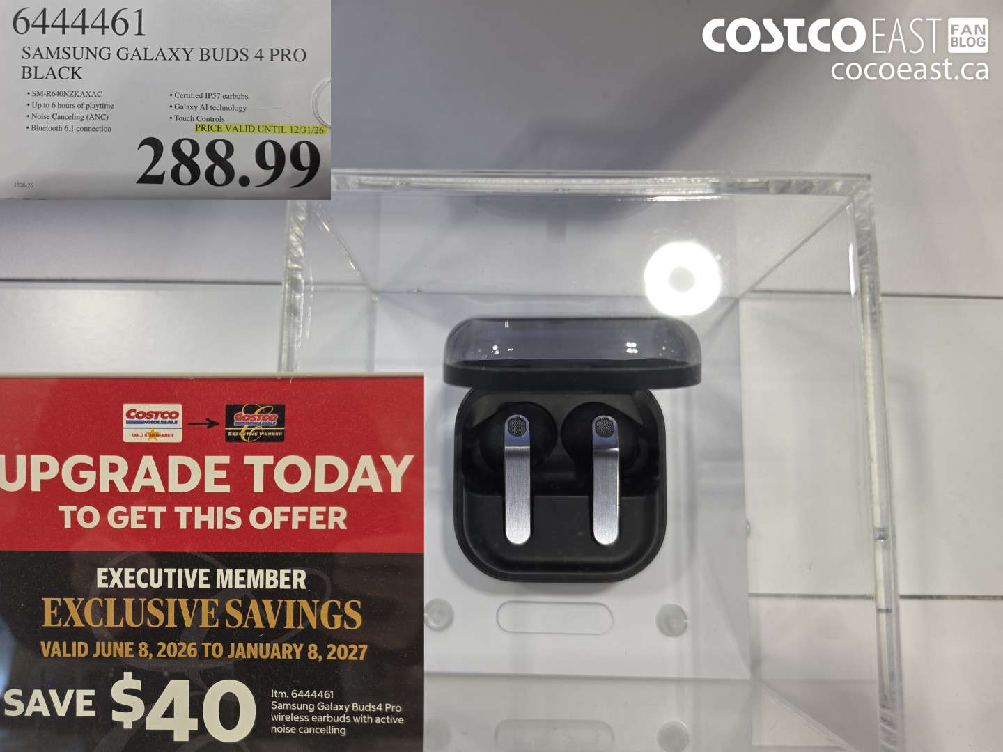 6444461 SAMSUNG GALAXY BUDS 4 PRO BLACK ($40.00 INSTANT SAVINGS EXPIRES ON 2027-01-08) $248.99