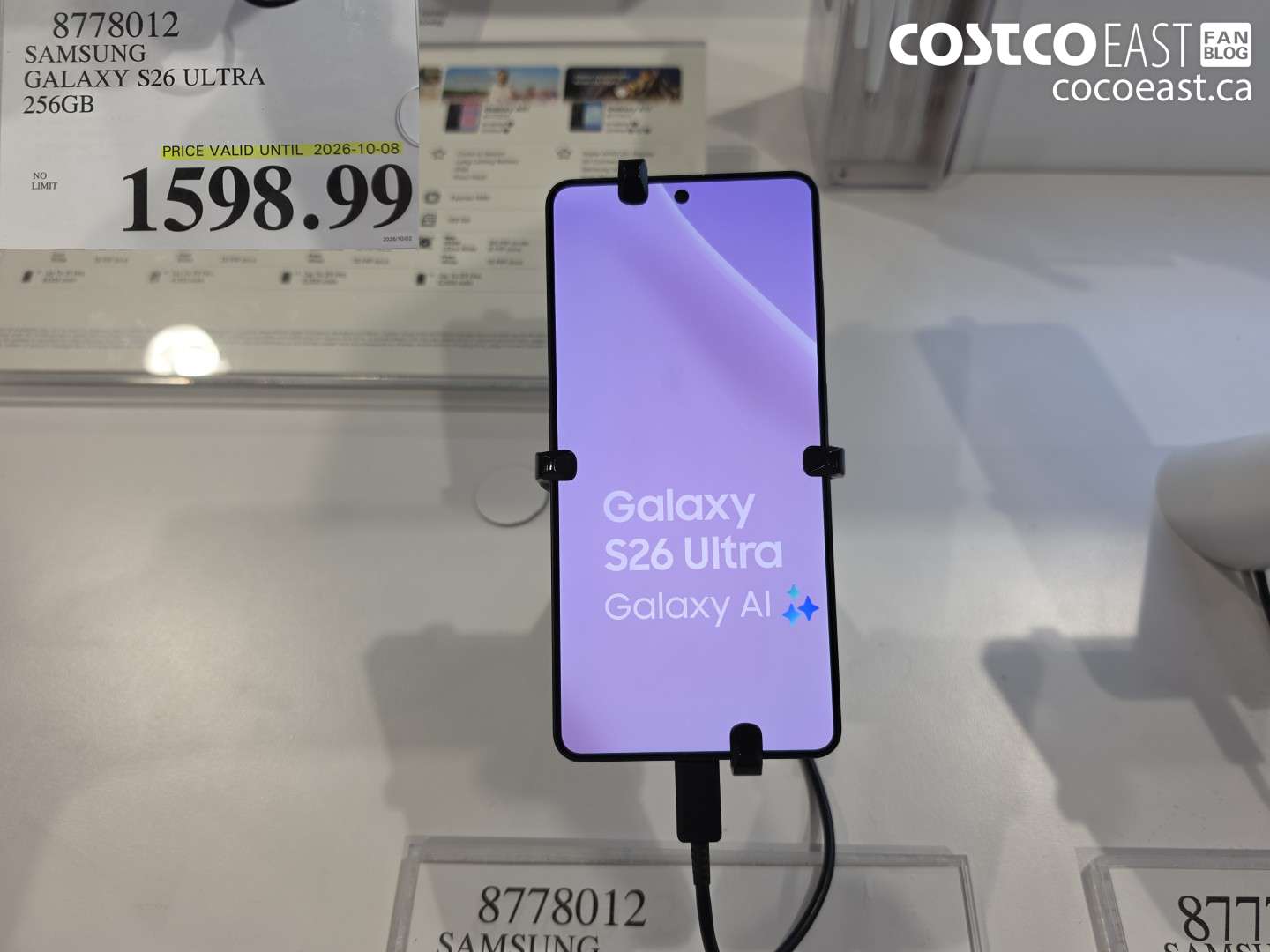 8778012 SAMSUNG GALAXY S26 ULTRA 256GB $1598.99