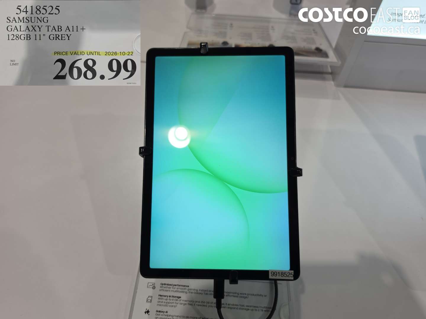 5418525 SAMSUNG GALAXY TAB A11+ 128GB 11