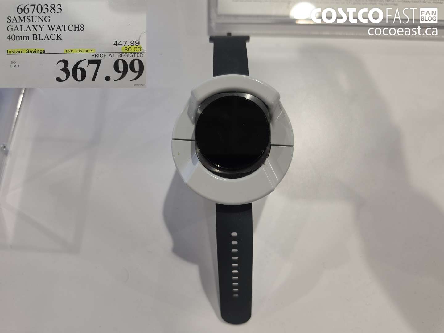 6670383 SAMSUNG GALAXY WATCH8 40MM BLACK ($80.00 INSTANT SAVINGS EXPIRES ON 2026-10-15) $367.99