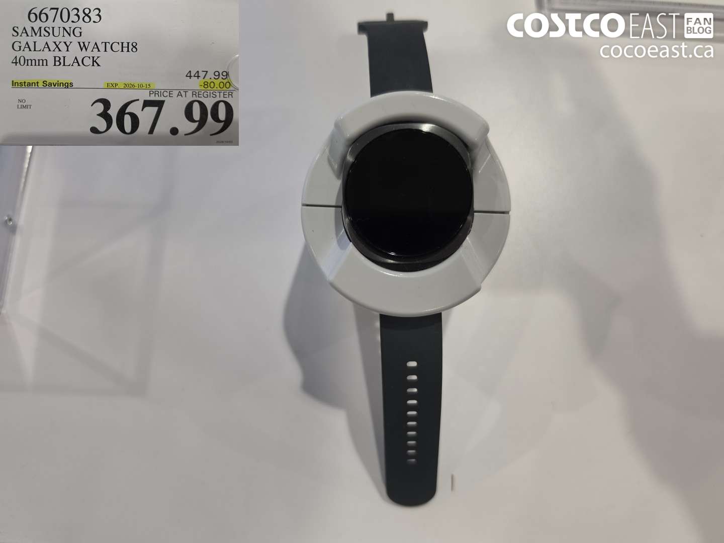 6670383 SAMSUNG GALAXY WATCH8 40MM BLACK ($80.00 INSTANT SAVINGS EXPIRES ON 2026-10-15) $367.99