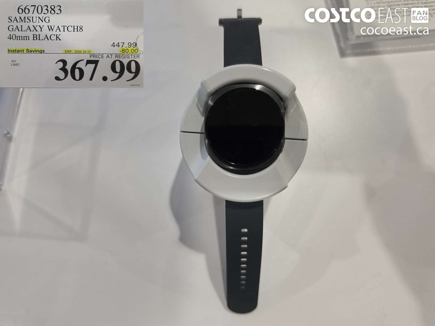 6670383 SAMSUNG GALAXY WATCH8 40MM BLACK ($80.00 INSTANT SAVINGS EXPIRES ON 2026-10-15) $367.99