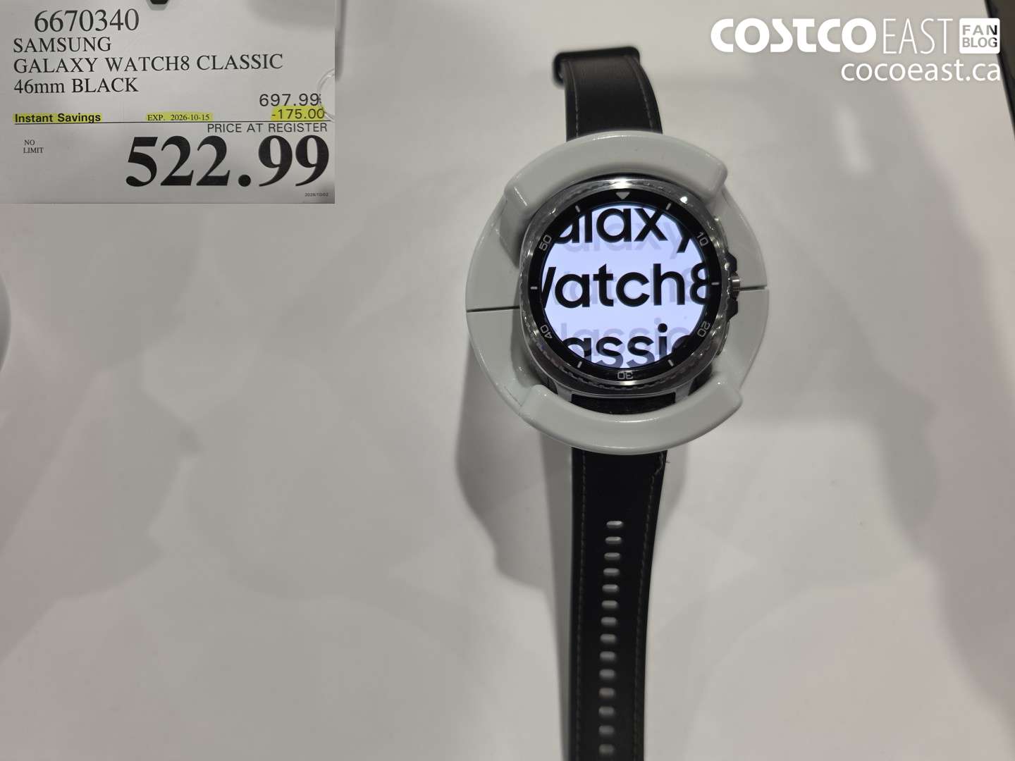 6670340 SAMSUNG GALAXY WATCH8 CLASSIC 46MM BLACK ($175.00 INSTANT SAVINGS EXPIRES ON 2026-10-15) $522.99