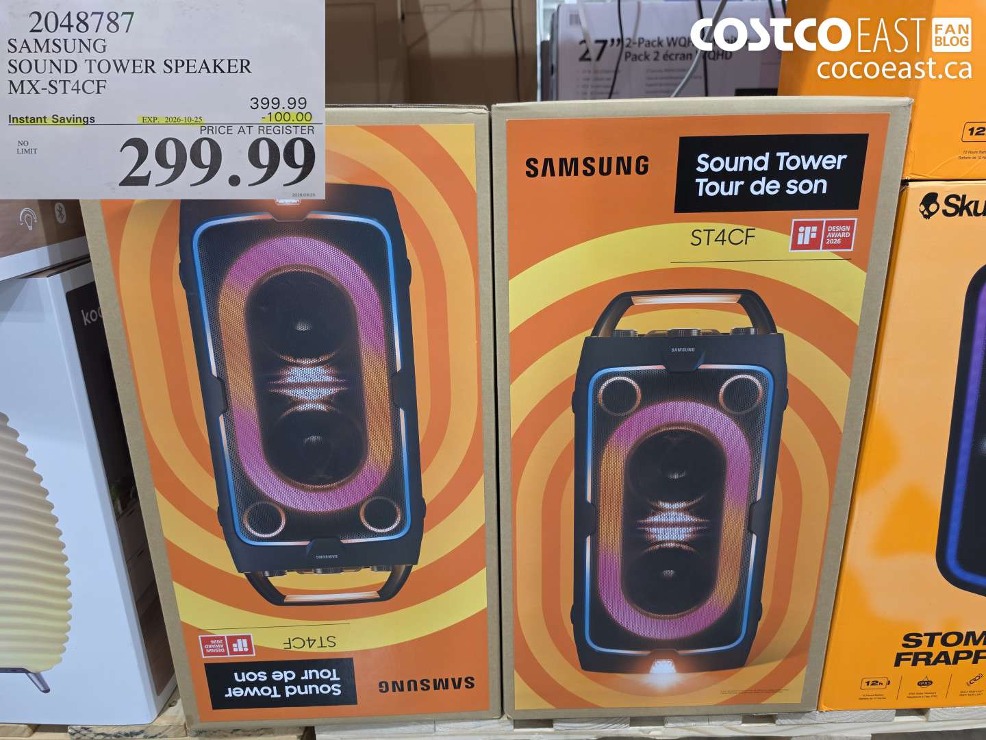 2048787 SAMSUNG SOUND TOWER SPEAKER MX-ST4CF ($100.00 INSTANT SAVINGS EXPIRES ON 2026-10-25) $299.99
