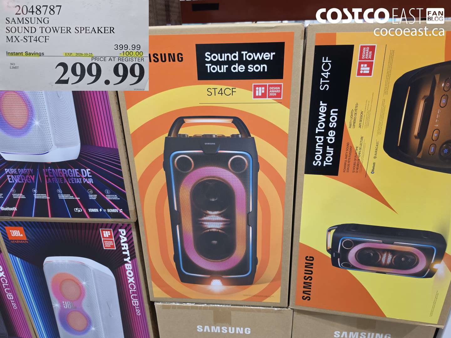 2048787 SAMSUNG SOUND TOWER SPEAKER MX-ST4CF ($100.00 INSTANT SAVINGS EXPIRES ON 2026-10-25) $299.99