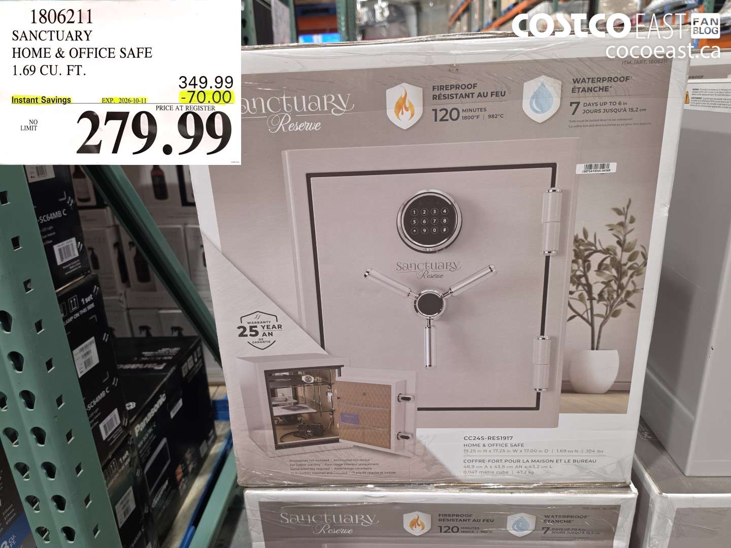 1806211 SANCTUARY HOME & OFFICE SAFE 1.69 CU. FT. ($70.00 INSTANT SAVINGS EXPIRES ON 2026-10-11) $279.99
