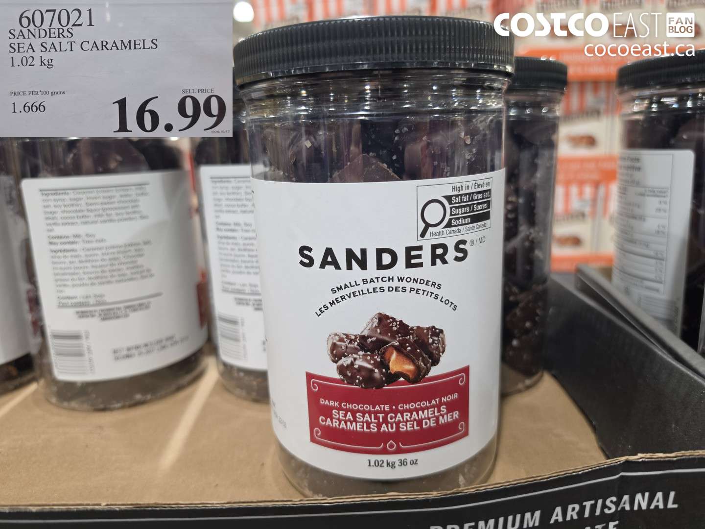 607021 SANDERS SEA SALT CARAMELS 1.02 KG $16.99