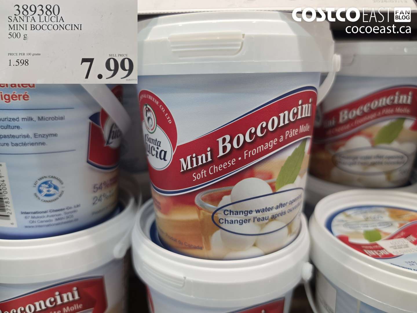 389380 SANTA LUCIA MINI BOCCONCINI 500 G $7.99